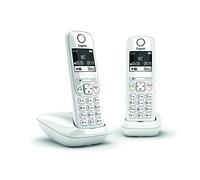 Gigaset AS690 Duo - Teléfono Fijo inalámbrico, 2 teléfonos con Pantalla Grande retroiluminada para una visualización Ultra legible, función de Bloqueo de Llamadas - Blanco [Versión en español]