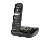 Gigaset AS690A - Teléfono DECT inalámbrico con contestador automático, Pantalla Grande de Alto Contraste, perfiles de Sonido Ajustables, función Manos Libres, protección de Llamadas, Color Negro