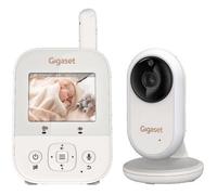 Gigaset Baby 300 Video - Vigilabebés con audio bidireccional, tecnología FHSS segura, pantalla LCD de 2,8 pulgadas, batería de larga duración, sensor de temperatura de luz nocturna, color blanco crema