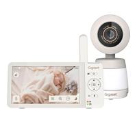 Gigaset Baby 700 Connected - Vigilabebés con Pantalla táctil Full HD de 5,5 Pulgadas - Seguro FHSS & WiFi Transmisión - Batería de Larga duración - Aplicación de Gran Alcance, Blanco Crema y Gris