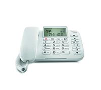 Gigaset DL380. Teléfono fijo con cable, Pantalla de alta visibilidad, Teclas grandes, Agenda para 99 contactos, Color Blanco