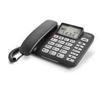 Gigaset DL580 - Teléfono fijo con cable para mayores - Manos Libres - Gran Pantalla de Alta Visibilidad - Compatible con Audífonos - Modo ECO - Color Negro