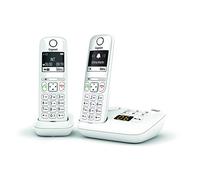 Gigaset dúo de teléfono inalámbrico dect blanco con contestador automático as690aduow