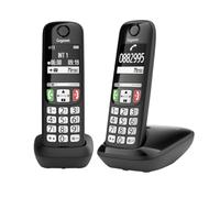 Gigaset E275 Duo Teléfonos DECT Inalámbrico, Botones Grandes, Negro