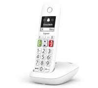 Gigaset E290 - Teléfono DECT Inalámbrico - Botones Grandes - Pantalla Iluminada en Blanco y Negro - Control de Volumen, Blanco [Versión Española]