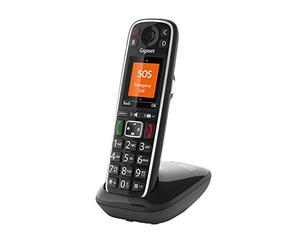 Gigaset E720 - El nuevo teléfono inalámbrico con aviso de voz de la persona que llama, teclado parlante, bluetooth para auriculares o audífonos - Color negro - Made in Italy