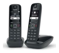 Gigaset Gigaset AS690 Dúo Negro Dúo de teléfonos inalámbricos ECO DECT con pantalla monocromática y gran autonomía