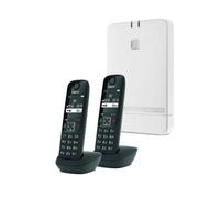 Gigaset Pack Gigaset N610IP PRO + 2 Gigaset AS690HX Negro Sistema IP DECT monocelda con dos teléfonos supletorios con manos libres para mejorar la