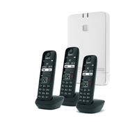 Gigaset Pack Gigaset N610IP PRO + 3 Gigaset AS690HX Negro Sistema IP DECT monocelda con tres teléfonos supletorios con manos libres para mejorar la