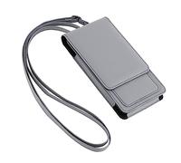 Gigaset Phone Bag - Funda para Smartphone - Protección contra arañazos - Apta para Todos los Smartphones Gigaset - Bandolera de Piel Vegana con Clip para el cinturón y Correa para el Cuello - Gris