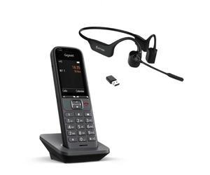 Gigaset Pro Pack Gigaset S700H PRO + Cleyver Open ear UC Pack de teléfono resistente DECT con IP40 y auricular de conducción ósea con conectividad Bluetooth y