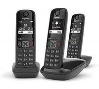 Gigaset teléfono inalámbrico negro dect sin contestador automático as690trionoir