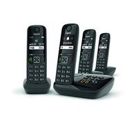 Gigaset teléfono inalámbrico quattro dect negro con contestador automático as690aquattro