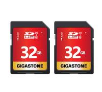 GIGASTONE 32GB Tarjeta de Memoria SD, Paquete de 2, 2 Minijacas, Clase 10 SDHC Tarjeta de Memoria de Alta Velocidad Full HD Video Canon Digital Camera