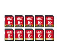 GIGASTONE 8GB 10-Pack SD Card 10-Mini Cases UHS-I U1 Class 10 SDHC Memory Card Full HD Video Digital Camera