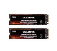 Gigastone HPC Computing M.2 SSD 500 GB (paquete de 2) PCIe 4.0 NVMe SSD memoria caché de memoria caché acelerar la codificación de velocidad Big Data cargas de trabajo intensivas, unidad interna de