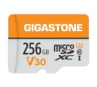 GIGASTONE Tarjeta de Memoria Micro SD 256GB, Vídeo 4K UHD, Cámara de Vigilancia y Seguridad, Cámara de Acción, Drone Profesional, 100MB/s Micro SDXC UHS-I A1 Clase 10