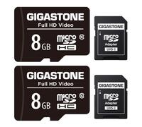 GIGASTONE Tarjeta de Memoria Micro SD 8GB, Paquete de 2, Video Full HD, Cámara de Acción, Cámara de Vigilancia y Seguridad, Drone Professional, 80 MB/s Micro SDXC UHS-I U1