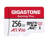 GIGASTONE Tarjeta de Memoria Micro SDXC 256GB Gaming Plus Serie A1 U3 V30, hasta 100 MB/s. Compatible con Switch 1, Dashcam, GoPro, Canon, Nikon, dji, Drone, con Adaptador