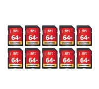 GIGASTONE Tarjeta de Memoria SDXC 64GB, Prime Serie, Velocidad 80 MB/s. Compatible con Fotos, vídeos, música, videocámara, cámara, PC, U1 UHS-I Clase 10 para UHD Video, con 10 Mini Estuches