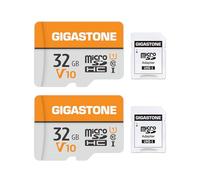 GIGASTONE Tarjeta Micro SD 32GB Pack de 2, V10 Grabación de Video, para Cámaras de Seguridad, Vigilancia, Dash CAM y Dron, hasta 90MB/s, MicroSDHC UHS-I Clase 10 con Adaptador