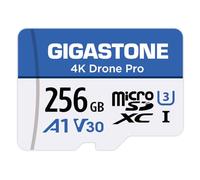 GIGASTONE Tarjeta Micro SD de 256 GB, 4K Drone Pro, MicroSDXC para Wyze CAM, cámara de Seguridad, dron dji o cámara de acción, grabación de Video 4K, UHS-I U3 A1 V30, 100 MB/s, con Adaptador