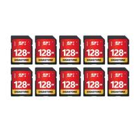 GIGASTONE Tarjeta SD de 128GB, Paquete de 10, UHS-I U1 Clase 10, SDXC para Video Full HD, Compatible con cámaras Digitales Canon, Tarjeta SD de tamaño Completo, con 10 Estuches Mini.