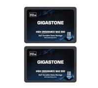 Gigastone Unidad SSD NAS de 512 GB (paquete de 2) 24/7 Durable TLC de alta resistencia RAID de almacenamiento de datos en red, almacenamiento conectado a la red, discos duros internos SATA de 2.5