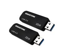 【GIGASTONE】 USB 32GB Pack de 2, Z30 USB 3.2 Gen 1, Capless con diseño retráctil, USB 2.0 / USB 3.0 / USB 3.1 Compatible, Color Negro