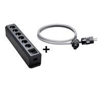 GigaWatt Pack PF-2 EVO+ negro + PowerSync PLUS 1,5m - Regleta, barra de enchufes o protector contra sobretensiones