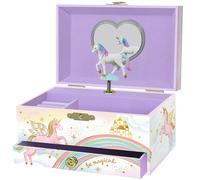 Giggle & Honey Joyero Musical de Unicornio para Niñas - Unicornio Bailarín con Espejo, Regalo de Unicornio para Niñas, Regalo de Cumpleaños para Niños, Edades 3-10