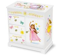 Giggle & Honey® Joyero Musical para Niñas, Caja de Música con Princesa | Joyero Infantil Grande con 3 Cajones, Puerta y Espejo, Caja Musical de Princesa, Regalo Niña 10 Años, Juguete 3-10 Años