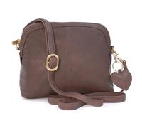 Gigi - Bolso Bandolera Pequeño de Piel Auténtica - Bolsito Cruzado de Mujer - Bolso de Mano con Correa Ajustable - Othello 10190 - Marrón