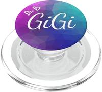 Gigi Corazón Amor Azul Púrpura Fondo Polinomio Forma Regalo PopSockets PopGrip para MagSafe