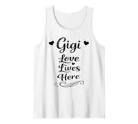 Gigi Love Lives Here - Orgullosa Familia Amorosa Nietos Abuela Camiseta sin Mangas