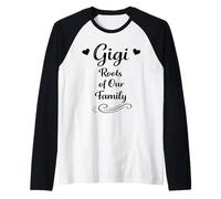 Gigi Roots of Our Family - Orgullosa y Amorosa Familia Abuela Camiseta Manga Raglan
