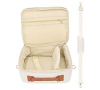 Gigicial Bolso para cámara, Bolso pequeño para fotografía Cruzada, Moda, Gran Capacidad, Acolchado Engrosado, Correa Ajustable, Asa, Cremallera, Estuche para cámara para fotógrafos (Beige)