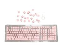 Gigicial Teclas Teclas mecánicas para teclados, 130 Teclas ABS Teclas ergonómicas Personalizadas de Dos Colores con Extractor de Teclas para la mayoría de Las Teclas 61 64 68 72 (Pink)