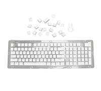 Gigicial Teclas Teclas mecánicas para teclados, 130 Teclas ABS Teclas ergonómicas Personalizadas de Dos Colores con Extractor de Teclas para la mayoría de Las Teclas 61 64 68 72 (White)