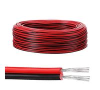 GIGIIS 22AWG Cable Electronica 20 Metros 0,33mm² 2 núcleo línea de cable 22AWG Cable de Manguera Redondo Negro + Rojo LED Cables de Extensión para tiras de LED y cableado electrónico