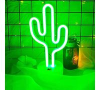 GIGIIS Cactus Luz de Neón Luz Luces Neón Cactus Señales Luminosas neón Luz de Noche Bateria Powered Luces de Noche para Navidad Regalo de cumpleaños Fiesta