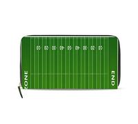 GIGIJY - Cartera larga con diseño de campo de fútbol americano para mujer, cartera larga con cremallera, multicolor, Talla única