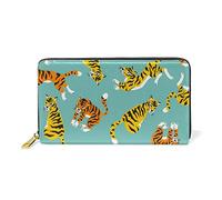 GIGIJY - Cartera larga con estampado de tigre animal para mujer, cartera larga con cremallera, multicolor, Talla única