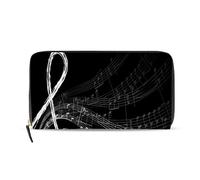 GIGIJY Love and Art Music Note - Cartera larga con cremallera para mujer, multicolor, Talla única