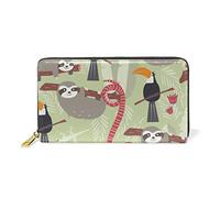 GIGIJY - Monedero con diseño de animales tropicales de la selva tropical, multitarjetero, para mujer, de piel auténtica, con cremallera, multicolor, Talla única, Tropical