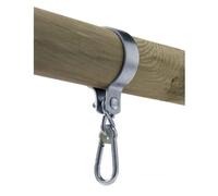GigiToys® Gancho para columpio de madera redonda de 120 mm de diámetro, gancho para columpio, gancho para columpio, suspensión, fijación, abrazadera de columpio, hamaca en vigas de madera redondas