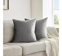 Gigizaza Cojín Terciopelo Funda de Cojines 55x55 cm Gris Oscuro Decoración Almohada Caso de la Cubierta para Sofá Cama 2 paquetes