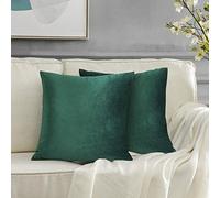 GIGIZAZA Verde De Lujo Terciopelo Almohadon Cubre Caso, Rayas Acento Confortable Funda de Cojin, Mejor Decoración Square Sham Fundas de Almohada para Sofá Sofá Cama Casa Decor 45x45cm Juego de Dos