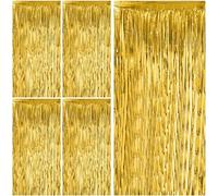 Gigmeta 5 Piezas Cortinas de espumillón metálicas, 1m x 2m Cortina de Purpurina, decoración para Fiestas de cumpleaños, Baby Shower, Bodas, Navidad