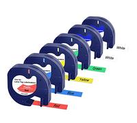 Gigmeta 6 unidades compatibles DYMO LT - Cinta de papel 91201, 12 mm x 4 m, para Dymo LT-110T LT-100H LT-2000 LT- QX50, etiquetas de impresora de papel de impresión térmica